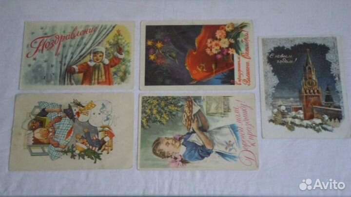 Открытки 50-60-гг гдр СССР Дети С Новым год 8 март
