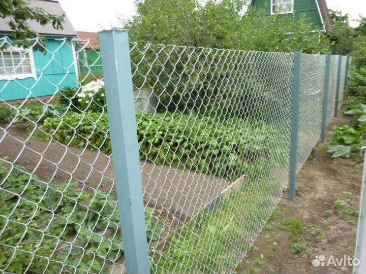 Забор из сетки рабицы