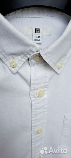 Рубашка белая для мальчиков Uniqlo 11-12