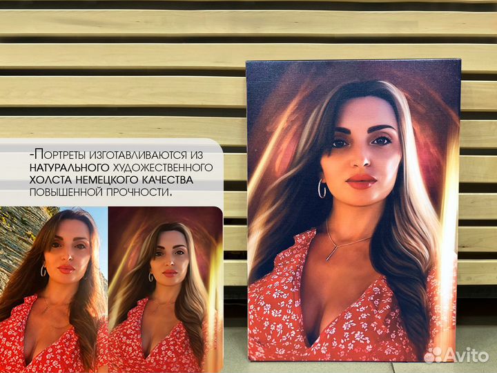 Портрет по фото на холсте