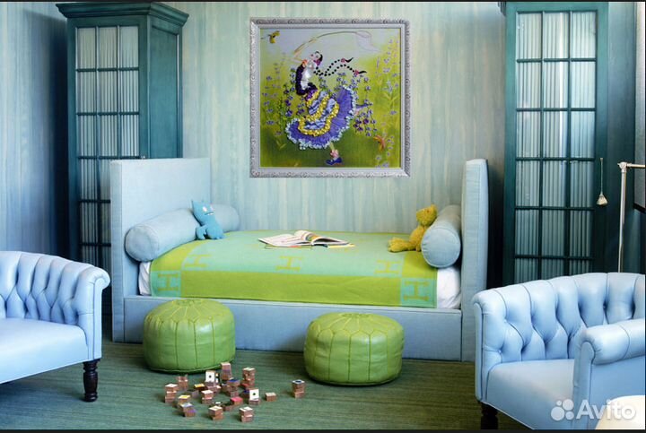 Картины лентами - Девочка Лето, Гортензия, Букет