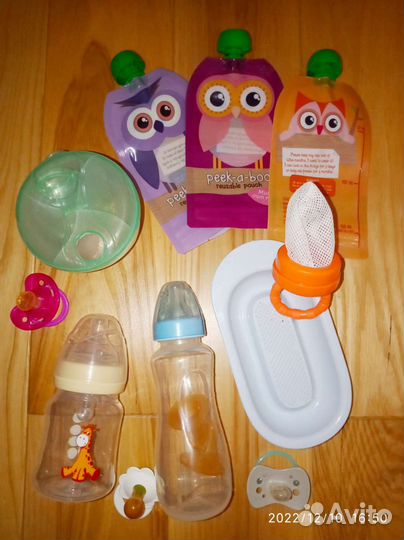 Бутылочки, соски, терка, ниблер