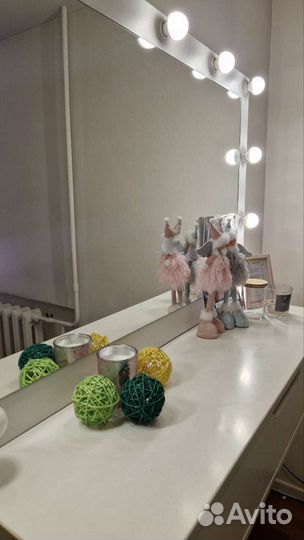 Гримерное зеркало с лампочками бу