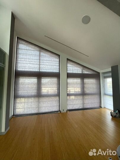 Шторы с узором на косые окна