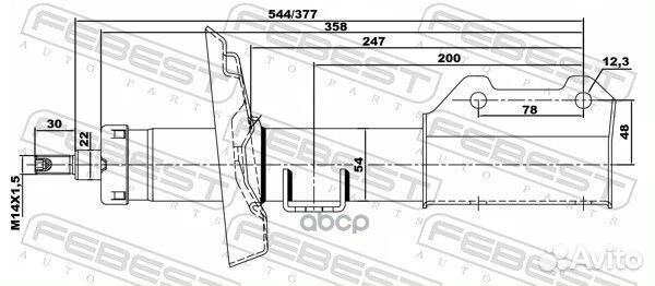 Амортизатор передн правый chevrolet cruze 18660