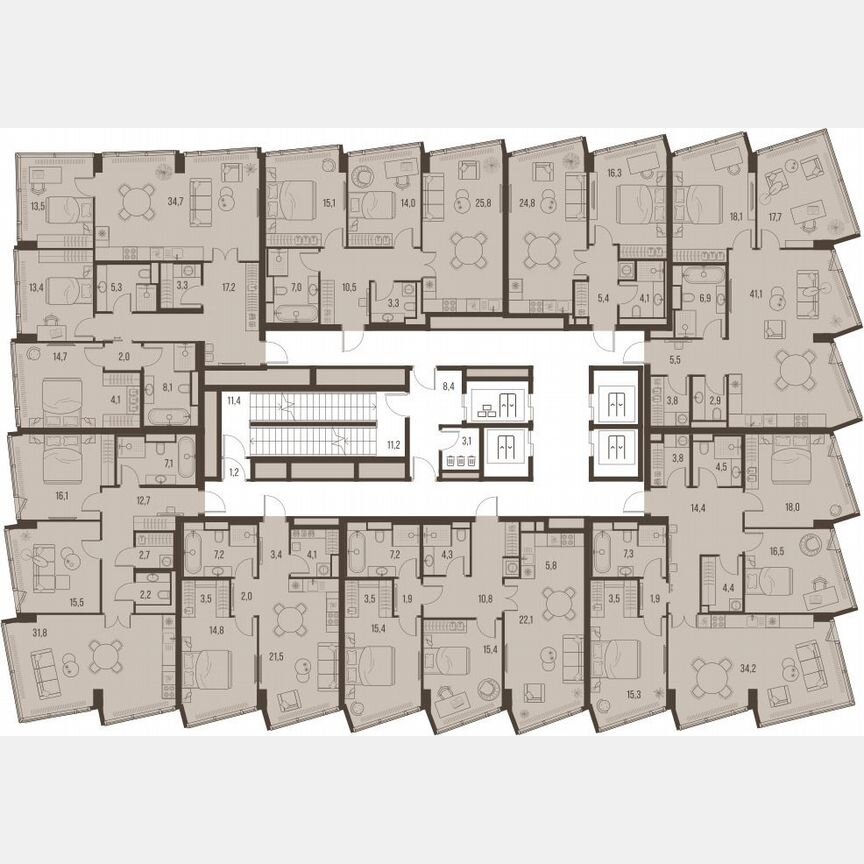 4-к. квартира, 123,8 м², 6/32 эт.