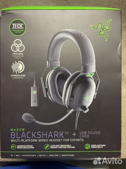 Наушники Razer blackshark v2 + usb sound card