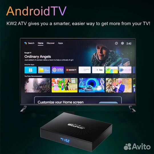 Смарт Android тв-приставка Woopker KW2 ATV, Androi