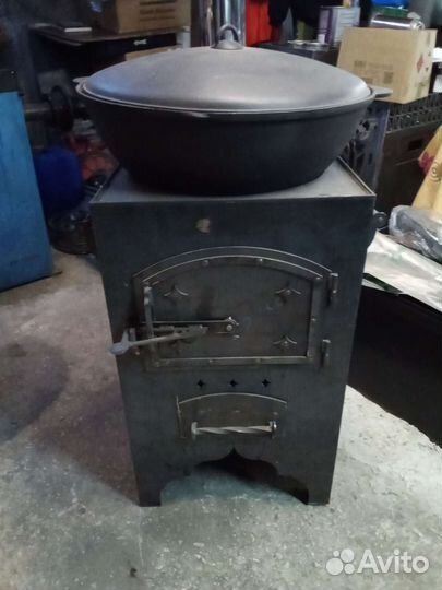 Печь для казана с трубой