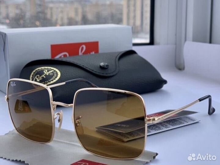 Очки ray ban square коричневые