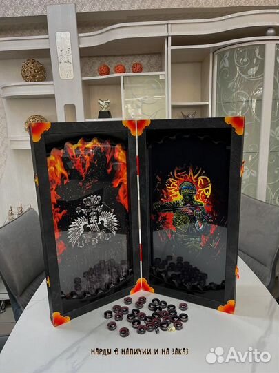 Нарды ручной работы со стеклом 