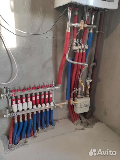 Теплый пол. Штробление стяжки. Сантехник Отопление