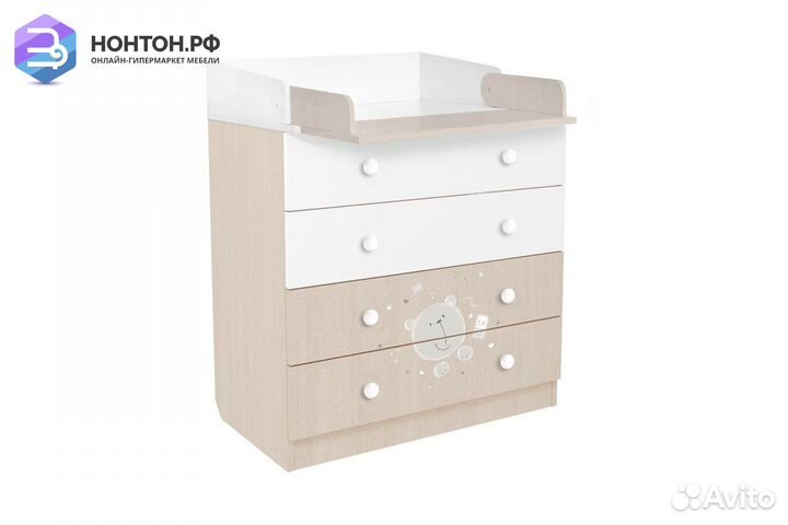 Комод French 1580 teddy белый / дуб пастельный