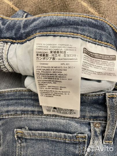 Джинсы женские levis 712 slim, размер 30