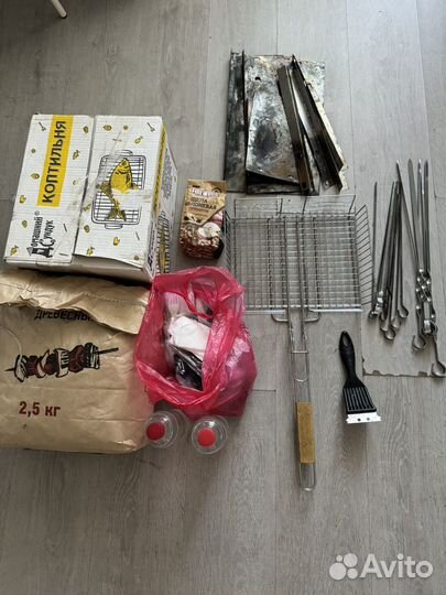 Мангал коптильня шампуры уголь