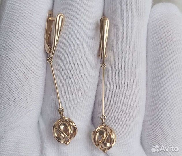 Золотые сережки 585 пробы