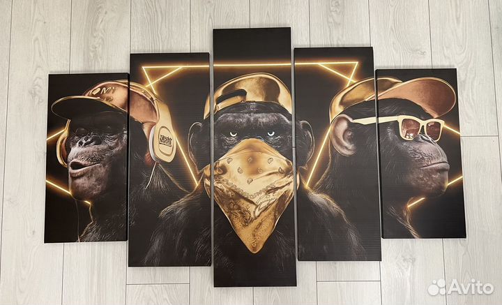 Модульная картина три мудрые обезьяны