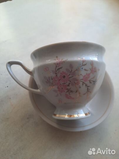 Чашка с блюдцем фарфор