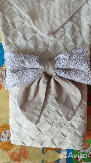 Новый Бант на выписку, на резинке на одеяло, плед