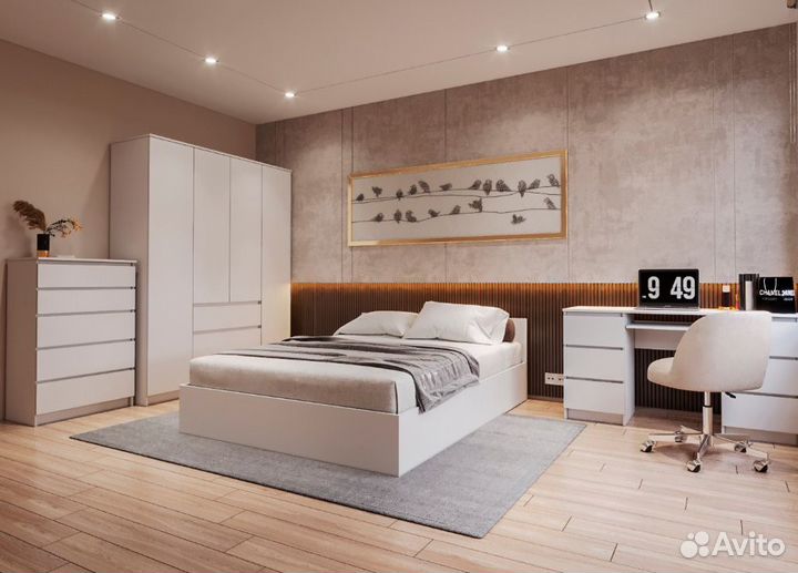 Шкаф пенал белый Мори в наличии мш 400.1