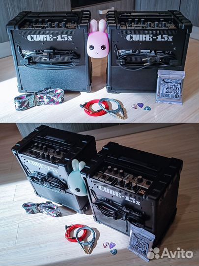 Roland Cube 15X + Ремень, Струны (Комбоусилитель)