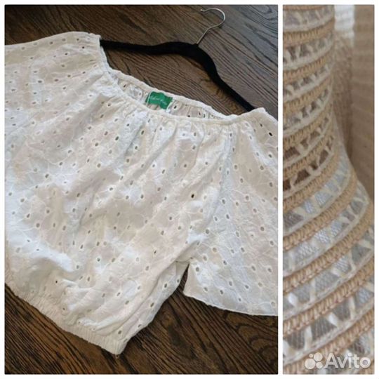 Шляпа солома блузка хлопок