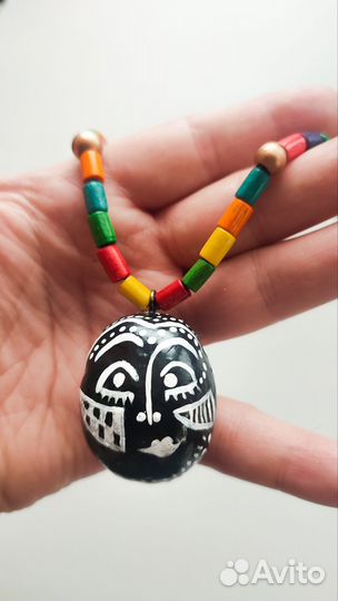 Бусы унисекс укороченные на резинке