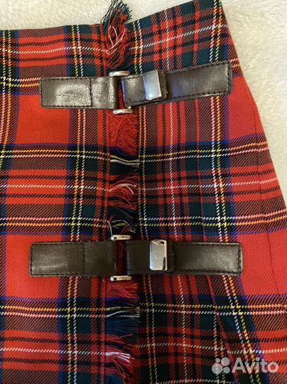 Юбка клетчатая миди красная 40-42