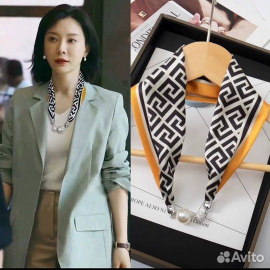 Ожерелье из шелкового шарфа на магнитной застежке