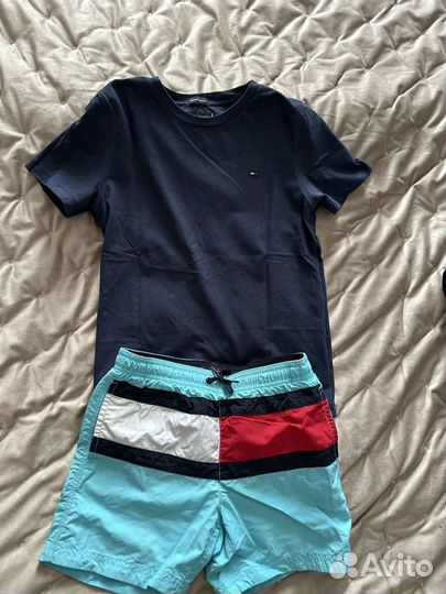 Tommy hilfiger 140, плавательные шорты и футболка