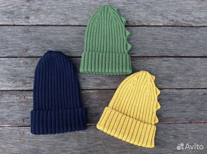 Шапка-бини дракончик меринос ручная работа