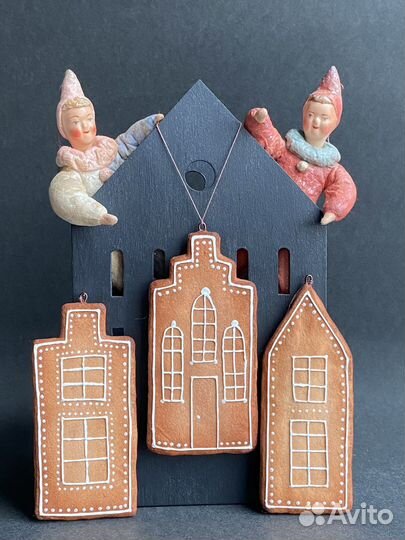 Ватные елочные игрушки Имбирные Пряники