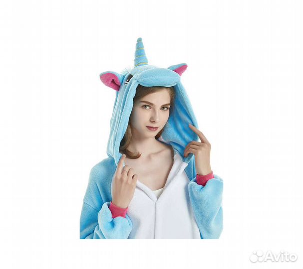 Кигуруми FunFur Единорог Пегас Голубой M