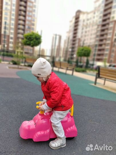 Игрушка бегемот, толокар, каталка, машинка