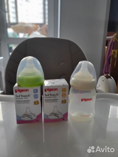 Бутылочка, соски, ложечки pigeon;нимблер HB