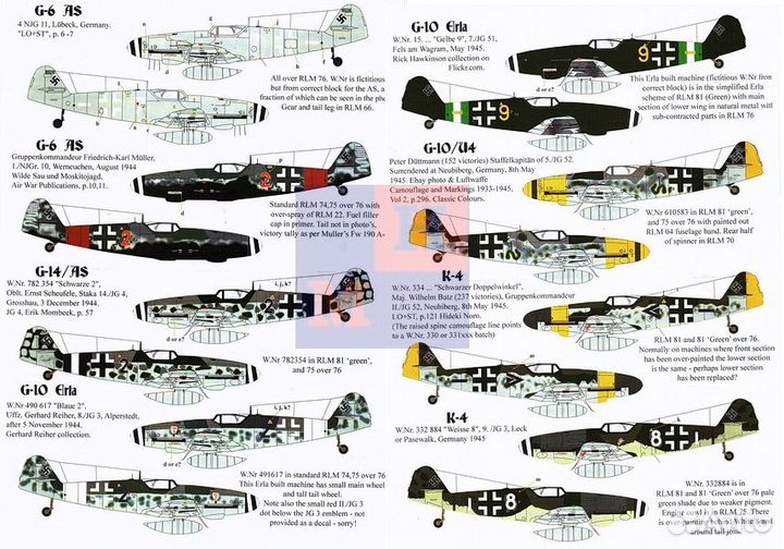 1/72. aims. 72D029. Late war Bf-109's