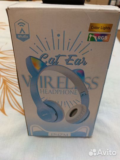 Наушники с кошачьими ушками новые