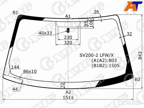 Стекло лобовое toyota camry USA