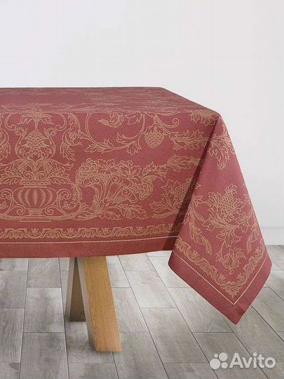 Скатерть 140 на 220, лен, жаккард