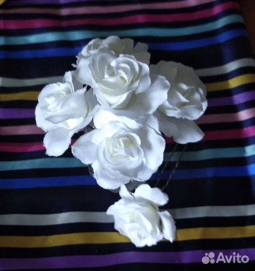 Шпильки для волос с большими цветами набор 6 шт