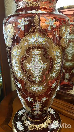 Вазы 60см 52см Богемия Чехословакия