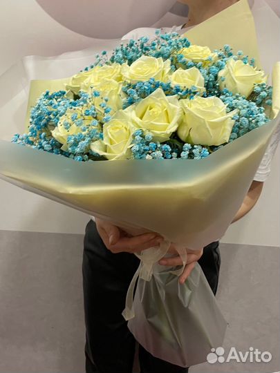 Розы букет живые цветы подарок