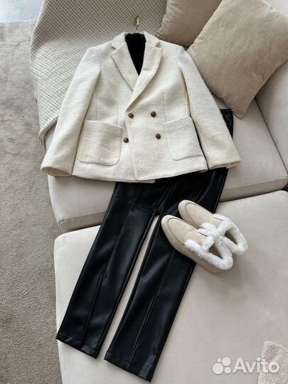 Брюки кожаные Loro Piano