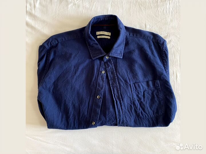 Рубашка мужская mango синяя