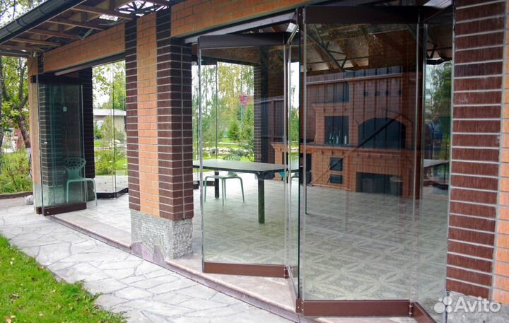 Безрамное остекление Гармошка