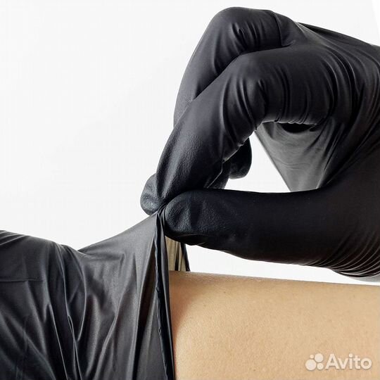 Перчатки нитриловые elegreen чёрные, размер L