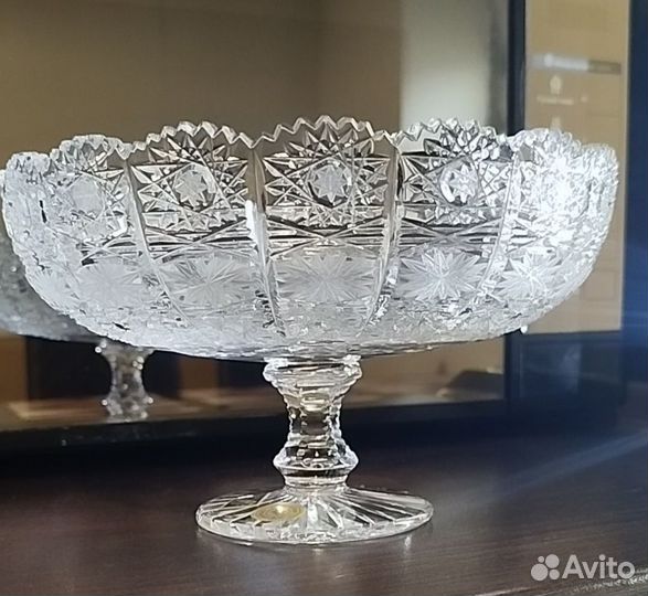 Хрустальная фруктовница Богемия