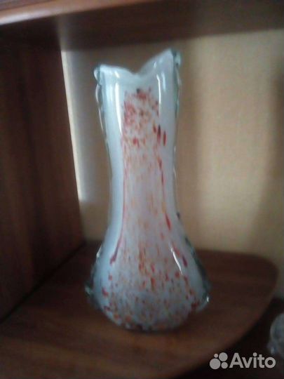 Стекло цветное хрусталь винтаж Ваза Флакон Графин