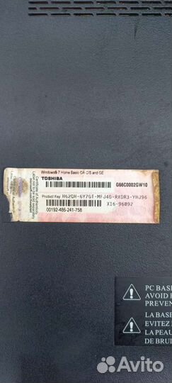 Ноутбук toshiba на запчасти