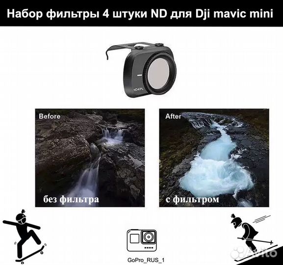 Набор фильтров ND4 ND8 ND16 ND 32 для Dji mavic mi